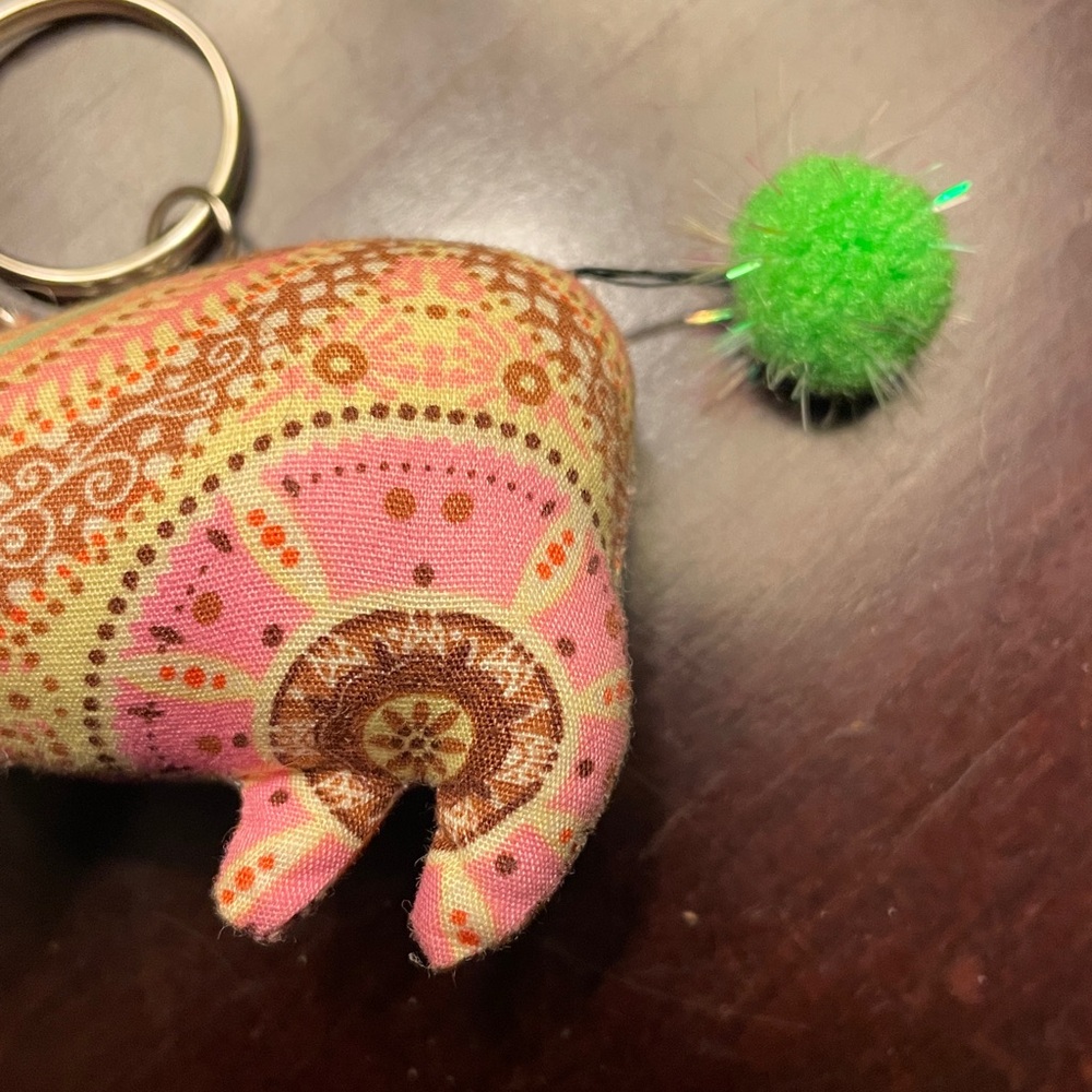 Colorful Patterned Pig Keychain - Picture 3 of 8